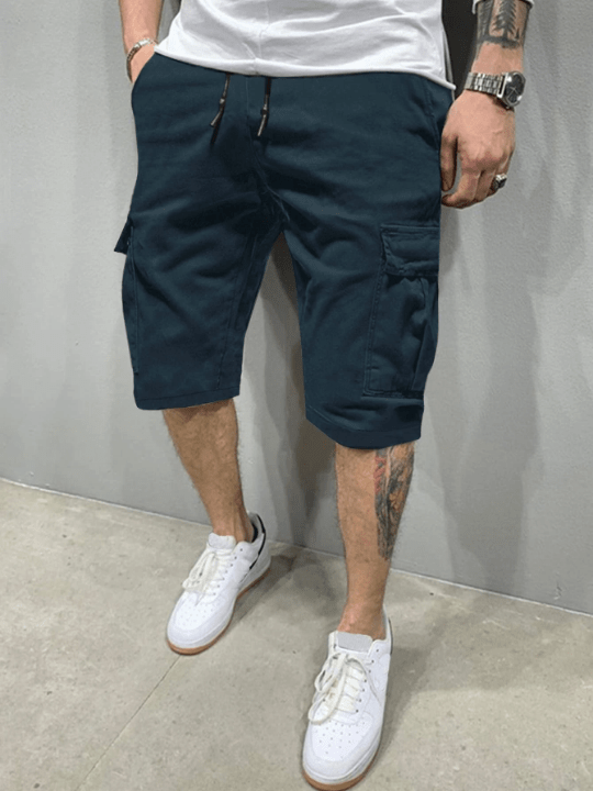 Manfinity Hypemode Men Flap Pockets Drawstring Cargo Shorts - Lolli World Marketplace