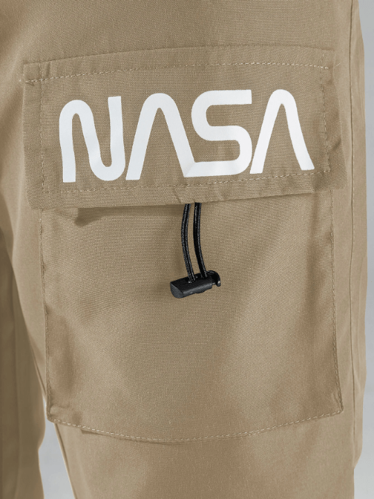Manfinity Hypemode Men Letter Graphic Drawstring Cargo Pants - Lolli World Marketplace