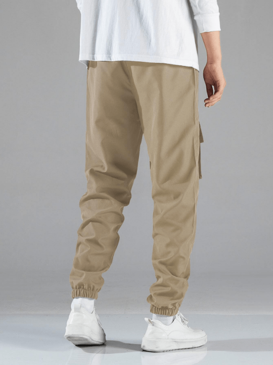 Manfinity Hypemode Men Letter Graphic Drawstring Cargo Pants - Lolli World Marketplace