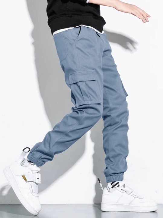 Manfinity Hypemode Men Letter Patched Flap Pocket Cargo Pants - Lolli World Marketplace