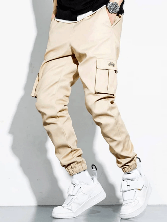 Manfinity Hypemode Men Letter Patched Flap Pocket Cargo Pants - Lolli World Marketplace