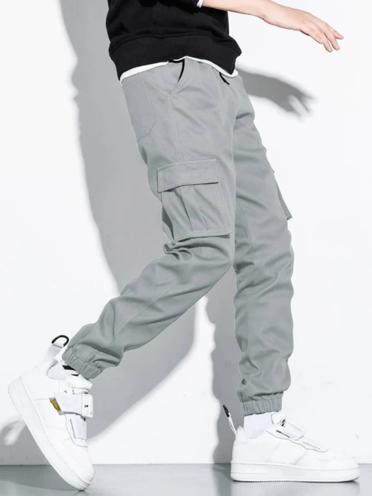 Manfinity Hypemode Men Letter Patched Flap Pocket Cargo Pants - Lolli World Marketplace