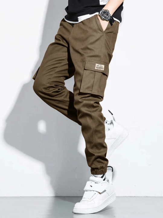 Manfinity Hypemode Men Letter Patched Flap Pocket Cargo Pants - Lolli World Marketplace