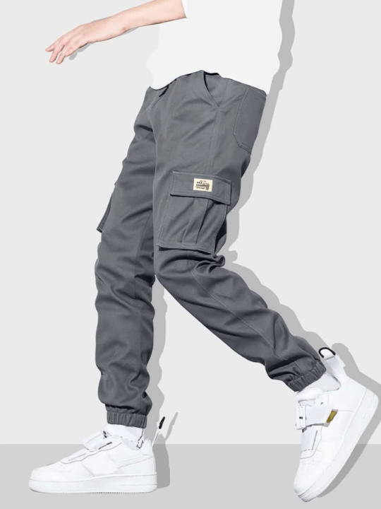 Manfinity Hypemode Men Letter Patched Flap Pocket Cargo Pants - Lolli World Marketplace