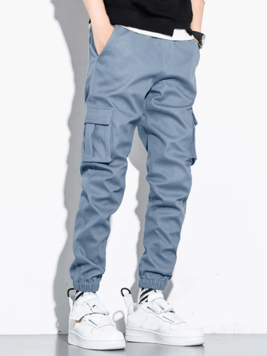 Manfinity Hypemode Men Letter Patched Flap Pocket Cargo Pants - Lolli World Marketplace