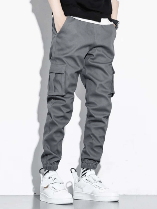 Manfinity Hypemode Men Letter Patched Flap Pocket Cargo Pants - Lolli World Marketplace