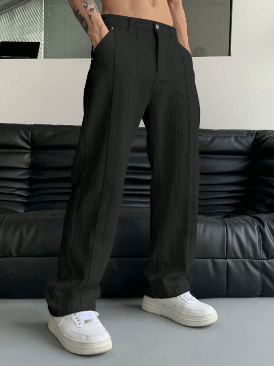 Manfinity Hypemode Men Slant Pocket Straight Leg Pants - Lolli World Marketplace