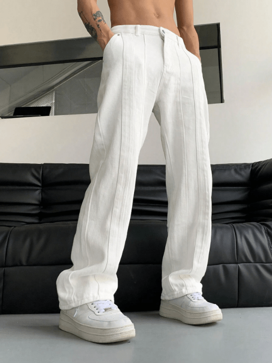 Manfinity Hypemode Men Slant Pocket Straight Leg Pants - Lolli World Marketplace