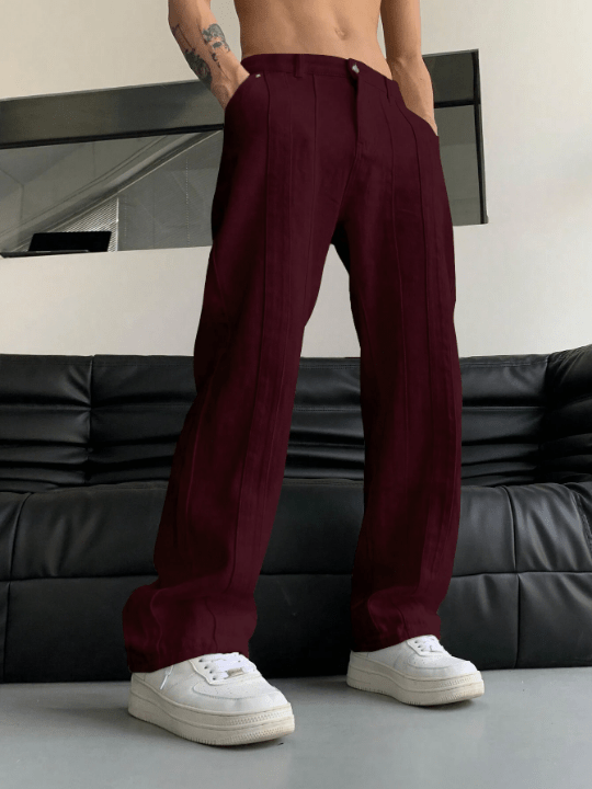 Manfinity Hypemode Men Slant Pocket Straight Leg Pants - Lolli World Marketplace