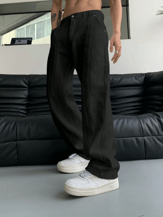 Manfinity Hypemode Men Slant Pocket Straight Leg Pants - Lolli World Marketplace