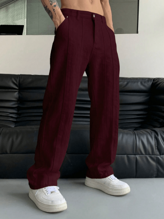 Manfinity Hypemode Men Slant Pocket Straight Leg Pants - Lolli World Marketplace