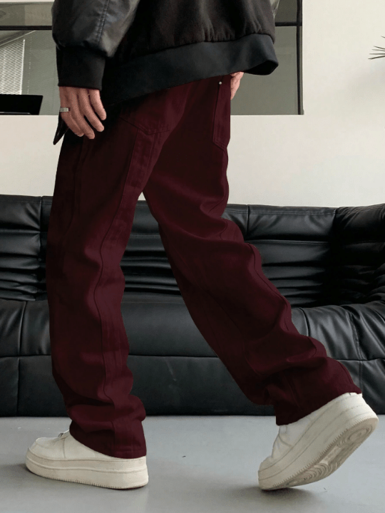 Manfinity Hypemode Men Slant Pocket Straight Leg Pants - Lolli World Marketplace