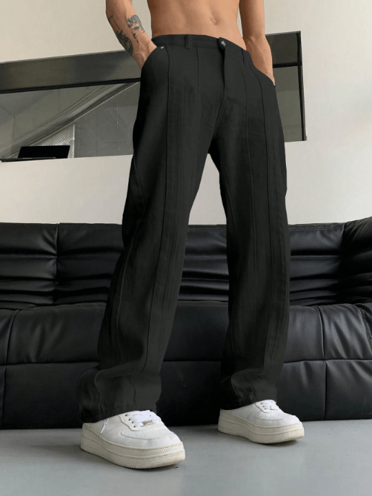 Manfinity Hypemode Men Slant Pocket Straight Leg Pants - Lolli World Marketplace