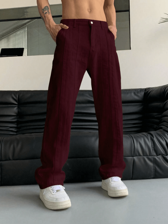 Manfinity Hypemode Men Slant Pocket Straight Leg Pants - Lolli World Marketplace
