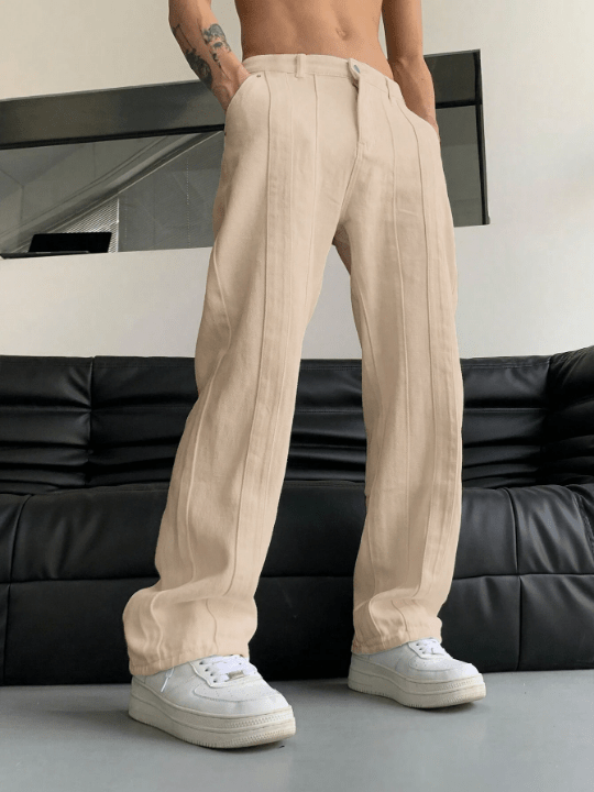 Manfinity Hypemode Men Slant Pocket Straight Leg Pants - Lolli World Marketplace