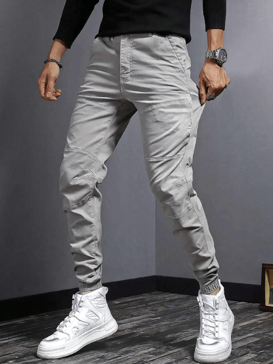 Manfinity Hypemode Men Solid Slant Pocket Pants - Lolli World Marketplace