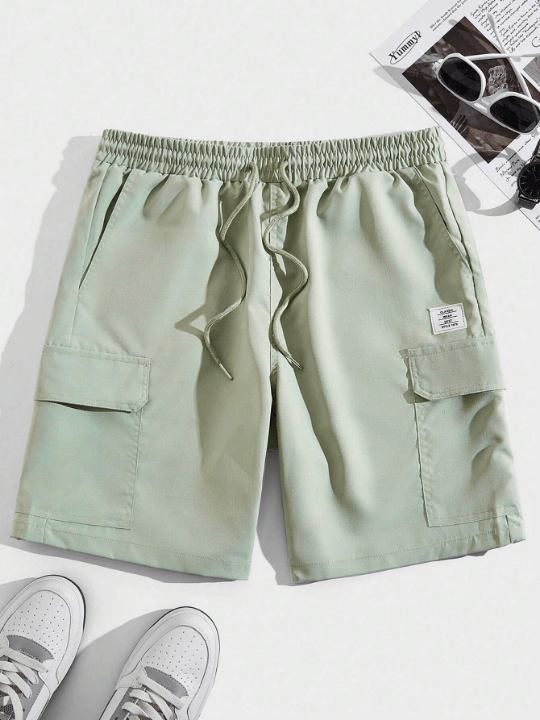Manfinity Hypemode Men's Alphabet Plaid Workwear Pocketed Woven Shorts - Lolli World Marketplace