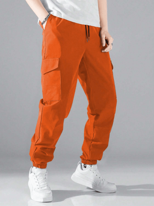 Manfinity Hypemode Men's Drawstring Waist Cargo Loose Pants - Lolli World Marketplace