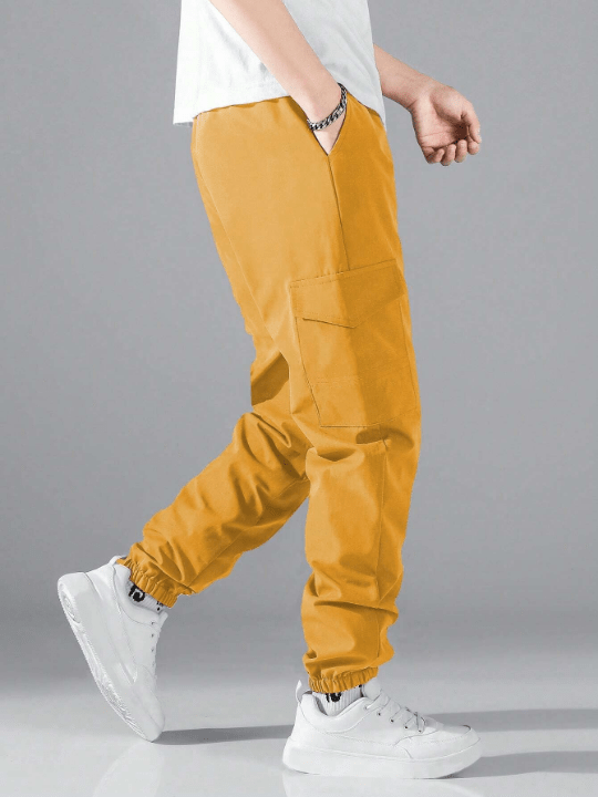 Manfinity Hypemode Men's Drawstring Waist Cargo Pants With Pockets - Lolli World Marketplace