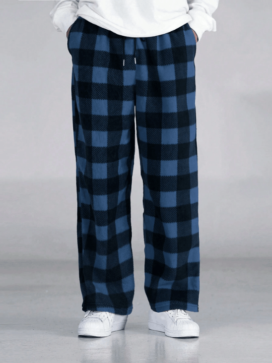 Manfinity Hypemode Men's Gingham Pattern Slant Pocket Trousers - Lolli World Marketplace