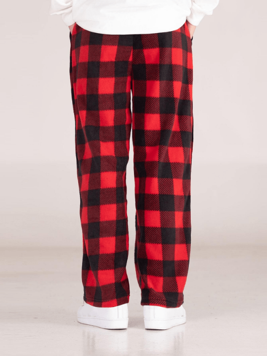 Manfinity Hypemode Men's Loose - Fitting Gingham Print Wide - Leg Pants With Drawstring Waist - Lolli World Marketplace