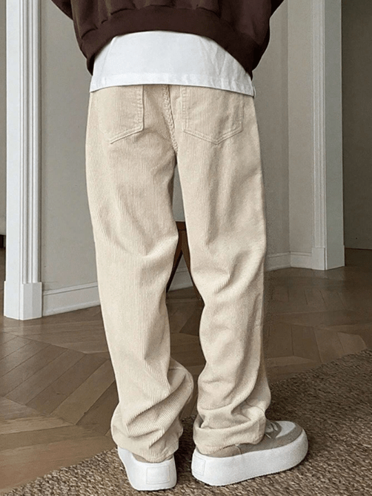 Manfinity Hypemode Men's Loose Solid Color Drawstring Waist Pants - Lolli World Marketplace