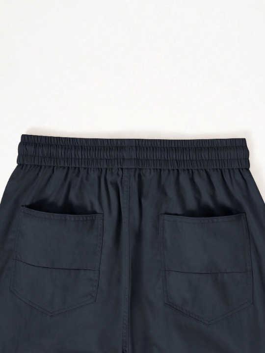 Manfinity Hypemode Men's Loose Solid Color Flip - Pocket Trousers - Lolli World Marketplace
