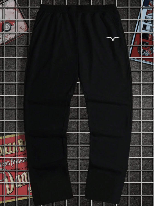 Manfinity Hypemode Men's Seagull Print Drawstring Waist Loose Fit Sweatpants - Lolli World Marketplace