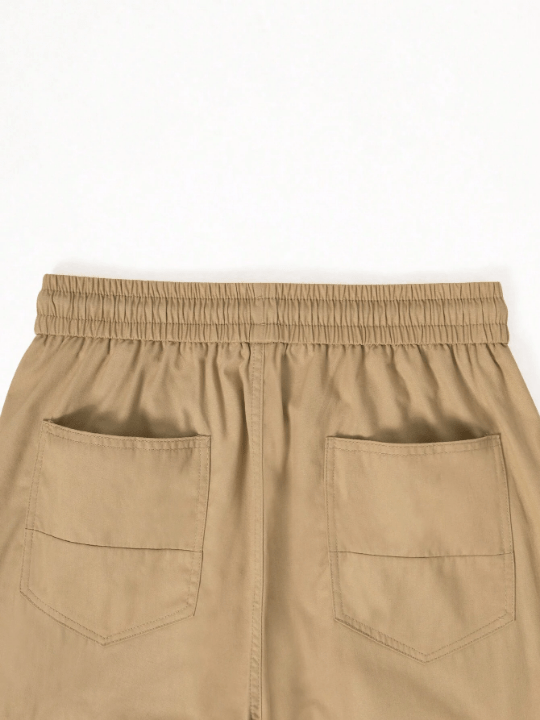 Manfinity Hypemode Men's Solid Color Wide - Leg Flip - Pocket Pants - Lolli World Marketplace