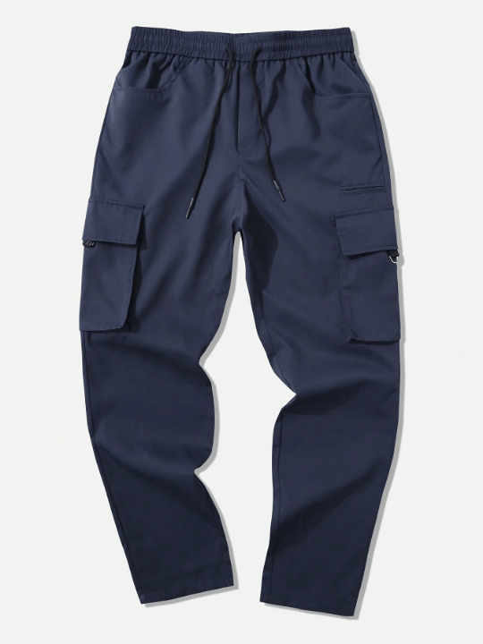 Manfinity LEGND Men's Drawstring Waist Cargo Pants With Pockets - Lolli World Marketplace