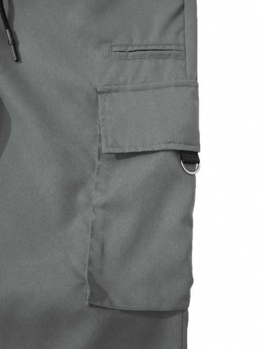 Manfinity LEGND Men's Drawstring Waist Flap Pocket Straight Leg Pants - Lolli World Marketplace