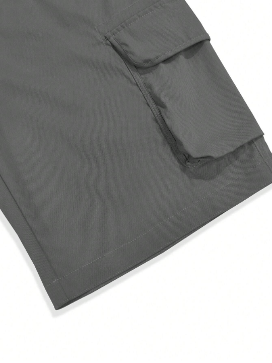 Manfinity Loose Fit Men's Cargo Shorts With Flap Pockets, Side Drawstring Waist - Lolli World Marketplace