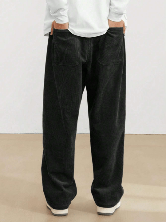 Manfinity Loose Fit Men's Chino Pants With Letter Patches - Lolli World Marketplace
