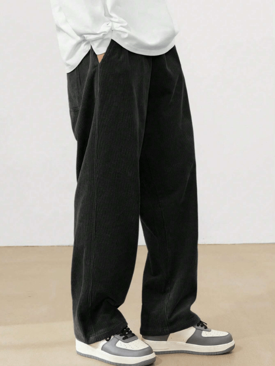 Manfinity Loose Fit Men's Chino Pants With Letter Patches - Lolli World Marketplace