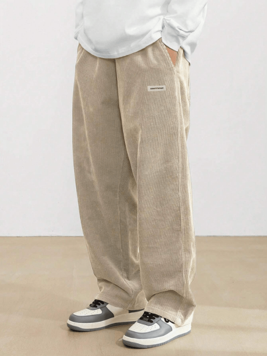 Manfinity Loose Fit Men's Corduroy Pants With Slant Pockets - Lolli World Marketplace