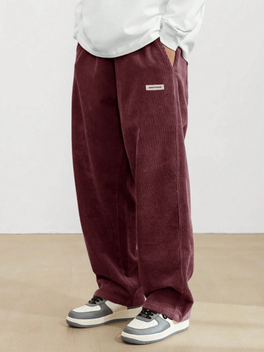 Manfinity Loose Fit Men's Corduroy Pants With Slanted Pockets - Lolli World Marketplace