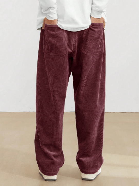 Manfinity Loose Fit Men's Corduroy Pants With Slanted Pockets - Lolli World Marketplace