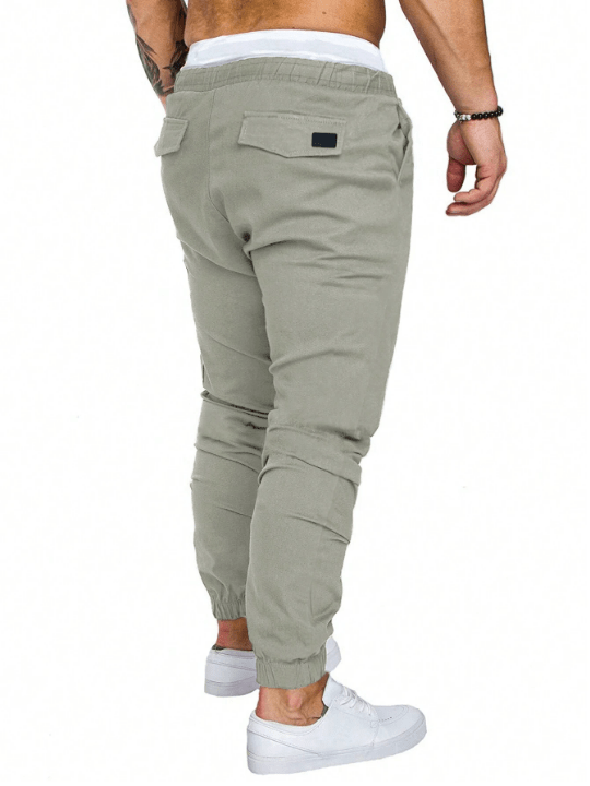 Manfinity Loose - Fit Men's Patchwork Detail Drawstring Waist Pants - Lolli World Marketplace