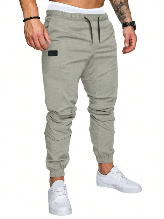 Manfinity Loose - Fit Men's Patchwork Detail Drawstring Waist Pants - Lolli World Marketplace