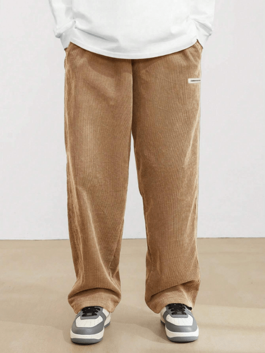 Manfinity Loose Men's Corduroy Trousers With Diagonal Pockets - Lolli World Marketplace