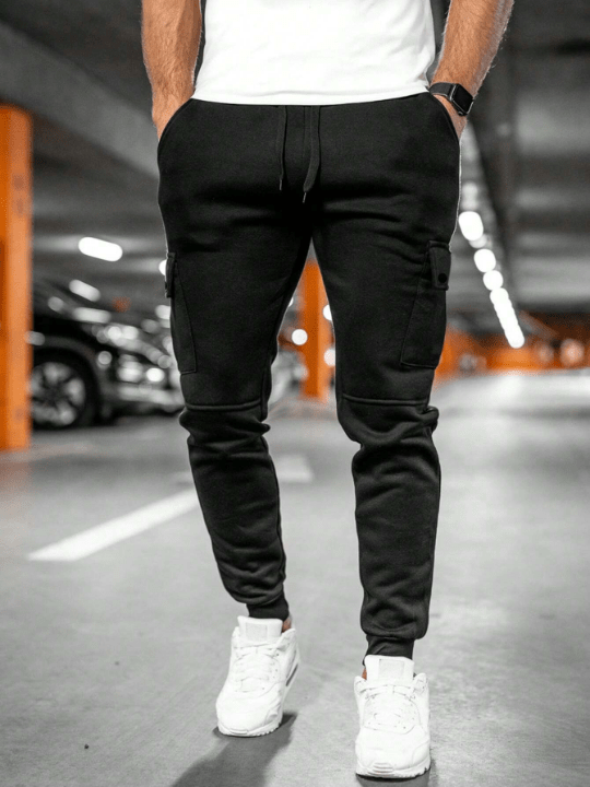 Manfinity Men Flap Pocket Side Drawstring Waist Sweatpants - Lolli World Marketplace