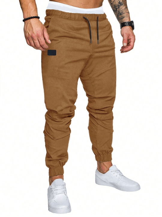 Manfinity Men's Loose Fit Drawstring Waist Patchwork Pants - Lolli World Marketplace