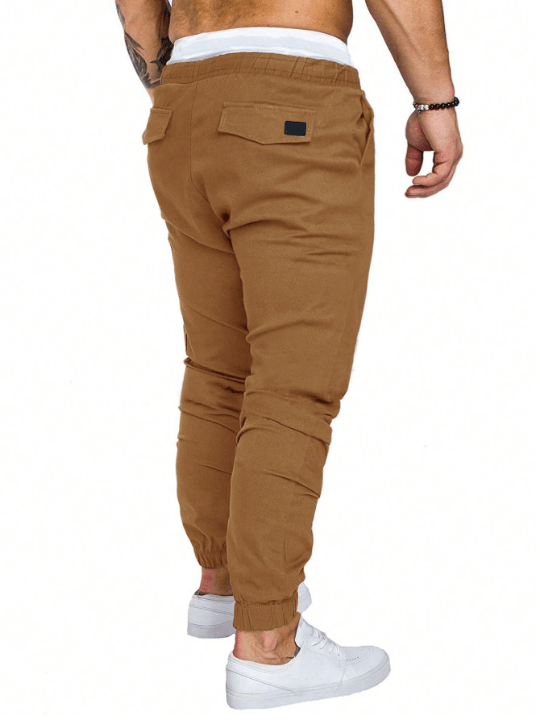 Manfinity Men's Loose Fit Drawstring Waist Patchwork Pants - Lolli World Marketplace