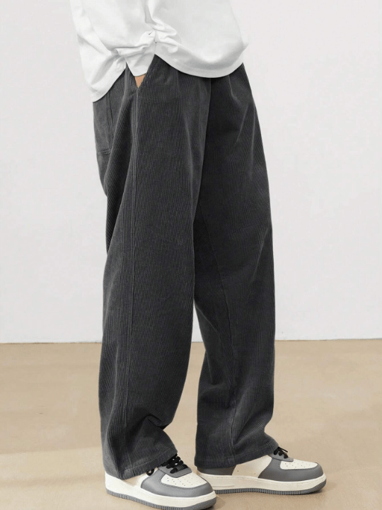 Manfinity Men's Loose - Fit Letter Patchwork Drawstring Waist Pants - Lolli World Marketplace