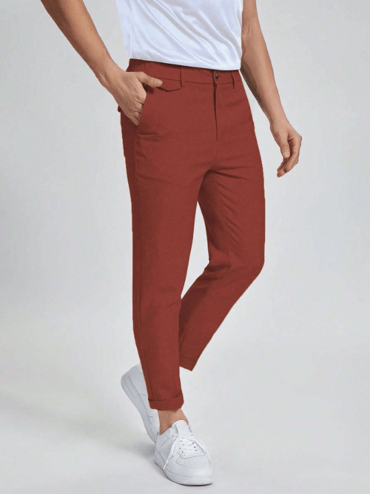Manfinity Mode Men Solid Slant Pocket Pants - Lolli World Marketplace