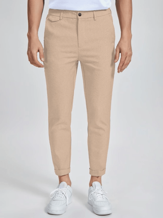 Manfinity Mode Men Solid Zipper Fly Pants - Lolli World Marketplace