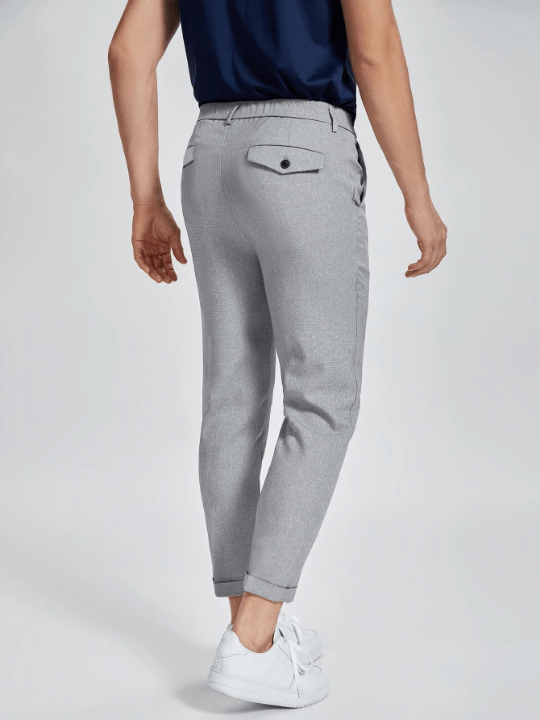 Manfinity Mode Men Solid Zipper Fly Pants - Lolli World Marketplace