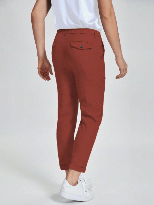 Manfinity Mode Men Solid Zipper Fly Pants - Lolli World Marketplace