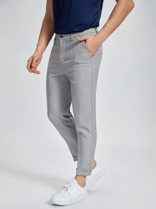 Manfinity Mode Men Solid Zipper Fly Pants - Lolli World Marketplace