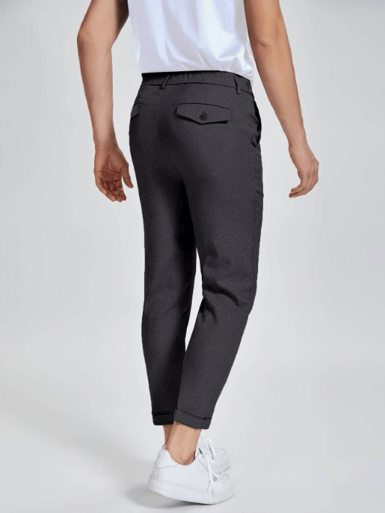 Manfinity Mode Men Solid Zipper Fly Pants - Lolli World Marketplace